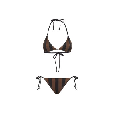 FENDI SWIMSUIT BROWN LYCRA REVERSIBLE BIKINI FXBA30AQBYF13IZ